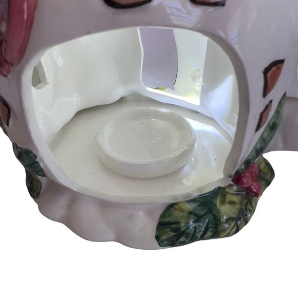 Christmas Dazzle Ceramic Teapot House Tea Light Candle Holder Snowman 9x6x5.5 - Picture 4 of 12